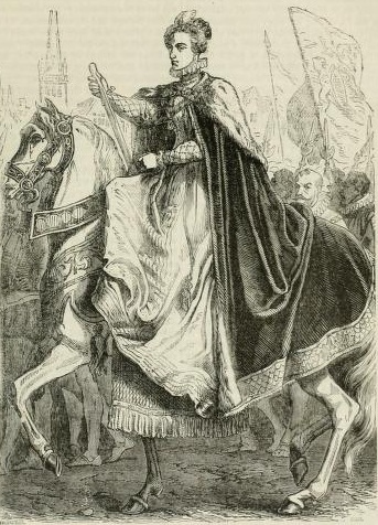 Queen Elizabeth entering London. From Cassell's History of England, Vol.2