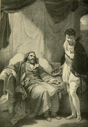 King Henry and Prince Hal. From The story of English kings, according to Shakespeare by J.J. Burns.