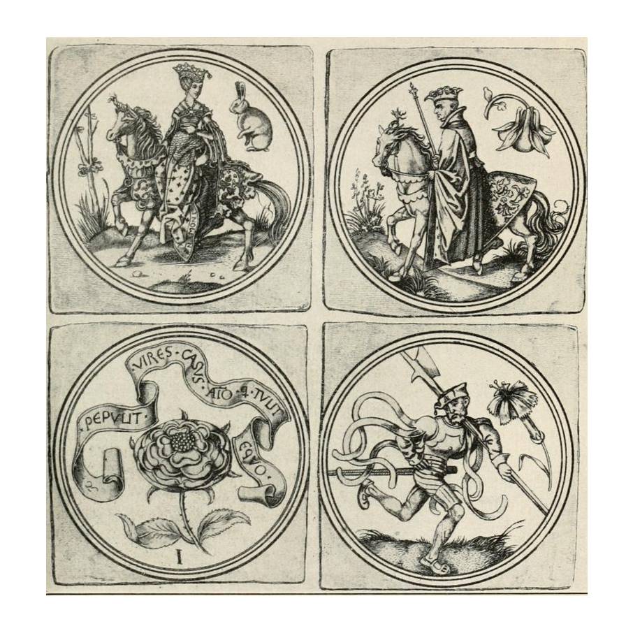 Elizabethan playing cards. From Strutt's 'Sports and Pastimes'