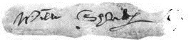 Shakespeare's earliest known signature from the deposition in the suit brought of Bellott versus Mountjoy (1612)
