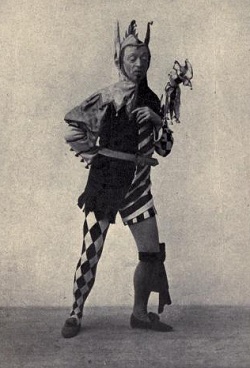 Touchstone, played by James Lewis. From The Fools of Shakespeare by Frederick Warde.