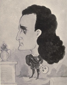 Edwin Booth. From a group of theatrical caricatures, by W. J. Gladding. 1897