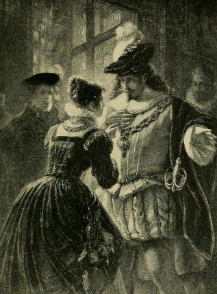 Helena Offers to Cure the King. From Stories of Shakespeare's Comedies. H. A. Guerber. (1910)