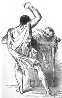 Ajax. O thou damned cur! From the edition by William Rolfe, 1892.